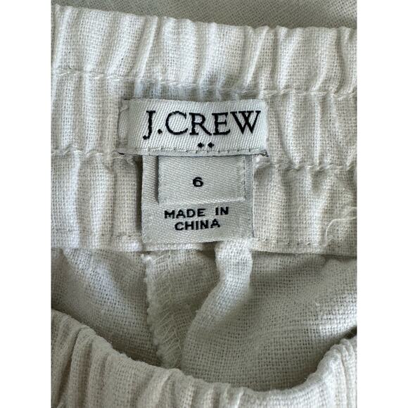 J.Crew Linen Cotton Blend Drawstring Pants in White Size 6 - Picture 7 of 14